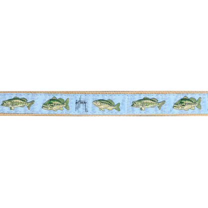 Guy Harvey Freshwater Largemouth Bass Leather Tab Belt