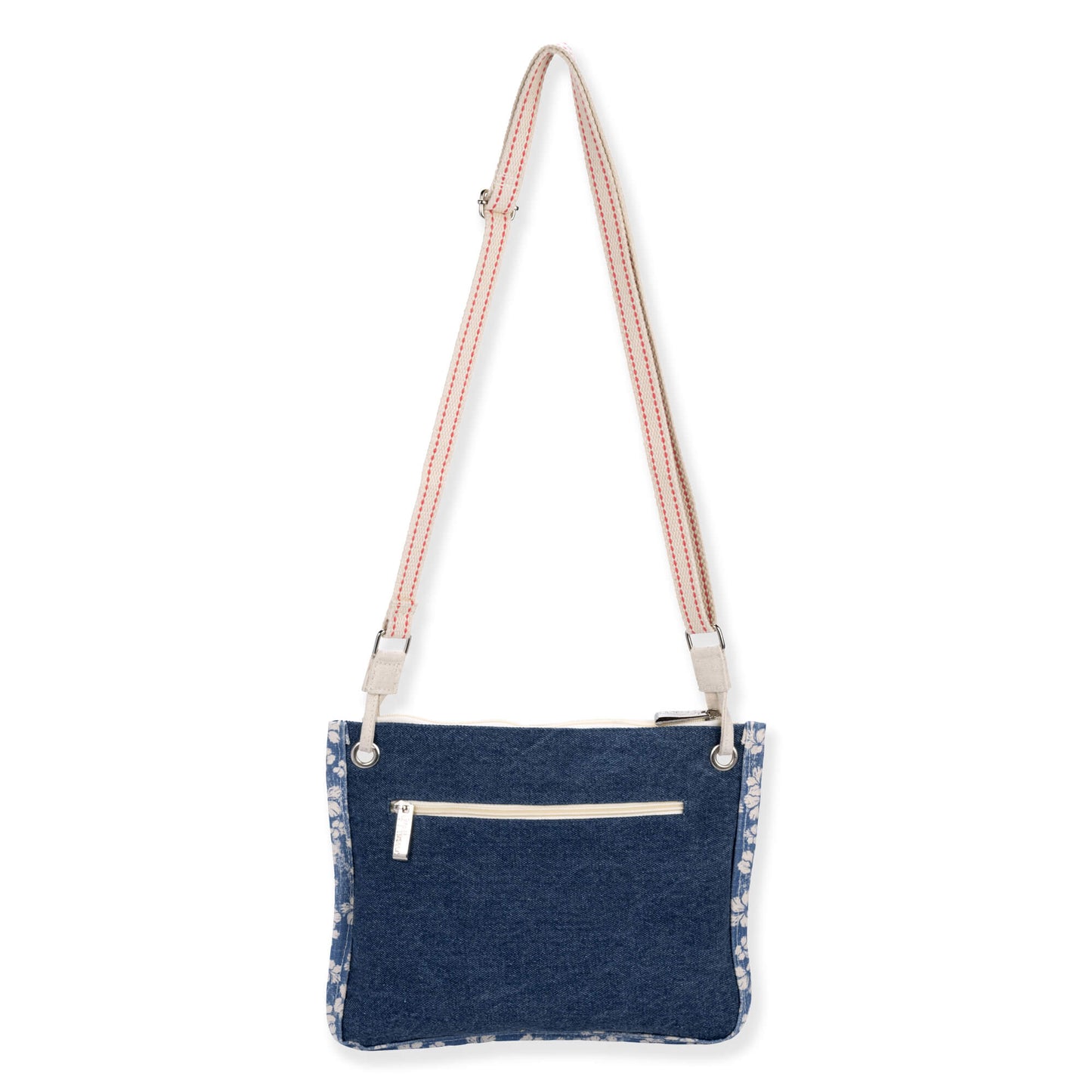 Guy Harvey Patriotic Floral Flag Lightweight Canvas Shoulder Crossbody Bag