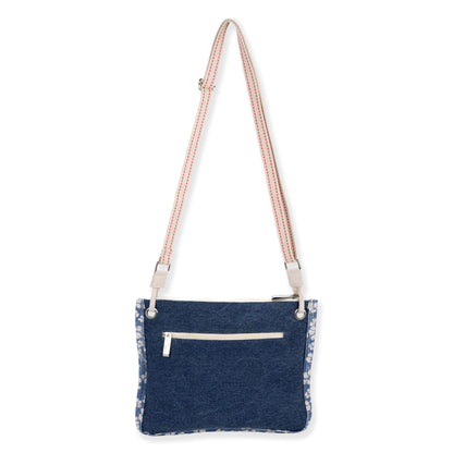 Guy Harvey Patriotic Floral Flag Lightweight Canvas Shoulder Crossbody Bag