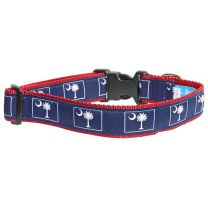 South Carolina Palmetto Tree & Crescent Moon Flag Dog Collars