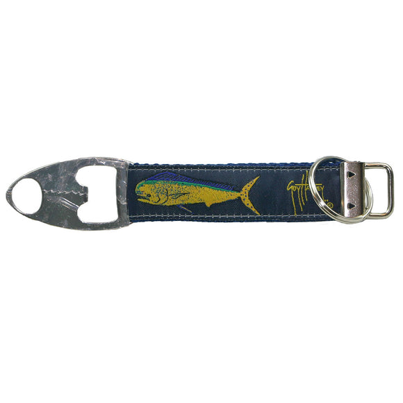 Guy Harvey Navy Dolphin Bottle Opener Key Ring