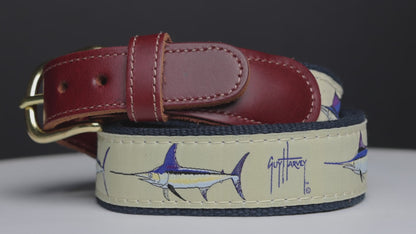 Guy Harvey Grand Slam Men’s Leather Tab Belt