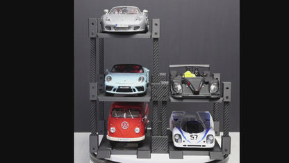 1/18 Scale Modular 4 Post Model Car Display Stand with Carbon Fiber Accents