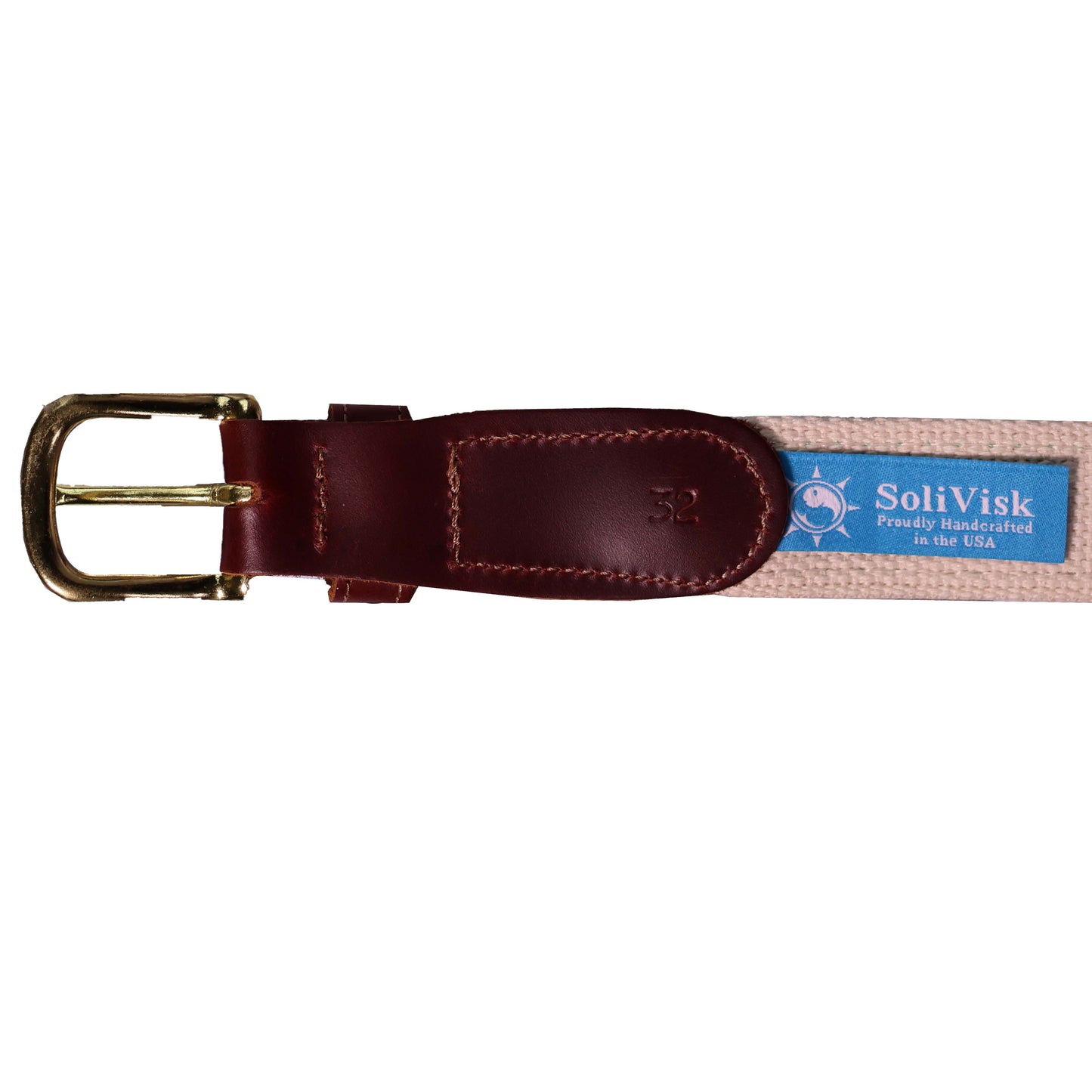 SoliVisk Men’s Nautical Embroidered Leather Tab Belt – Redfish Design  Proudly Made in USA