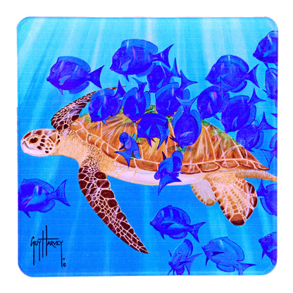 Guy Harvey Sea Turtles Square Coasters (Set of 6)