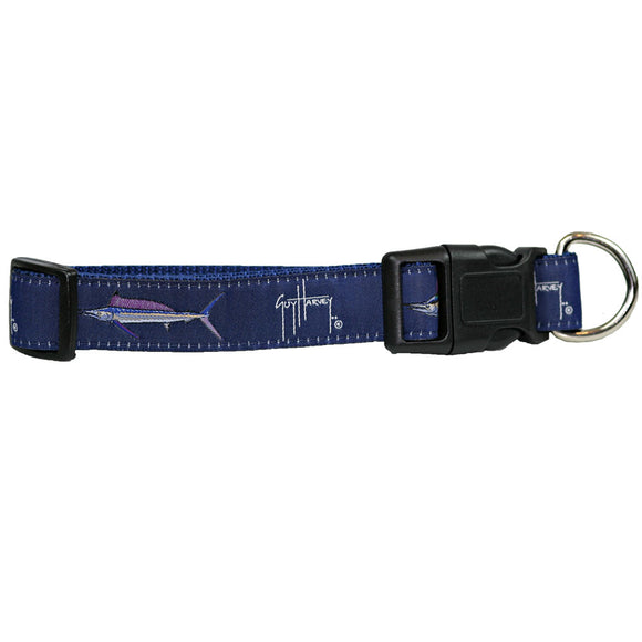 Guy Harvey Nylon Dog Collar Navy Marlin