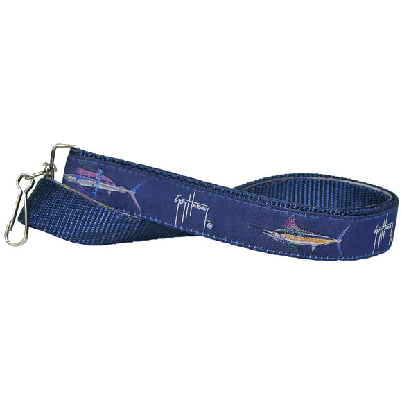 Guy Harvey Nylon Neck Lanyard for School Badge ID Holder Key Chain Navy Marlin