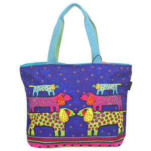 Laurel Burch Canine Family Large Shoulder Tote Bag