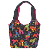 Laurel Burch Colorful Mares Small Scoop Tote Bag