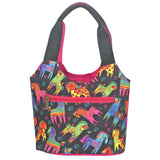 Laurel Burch Colorful Mares Small Scoop Tote Bag