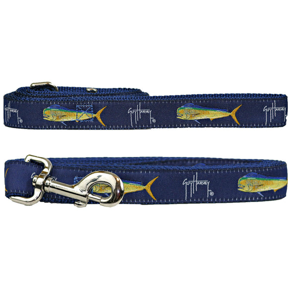 Guy Harvey Navy Bull Dolphin Nylon Dog Leash