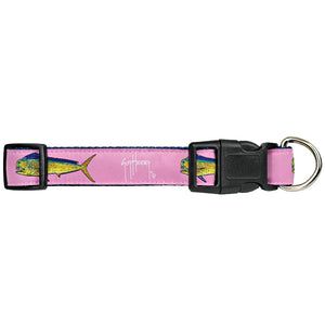 Guy Harvey Nylon Dog Collar Pink Dolphin