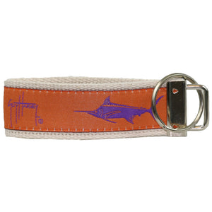 Classic Guy Harvey Orange and Purple Marlin Spirit Key Ring