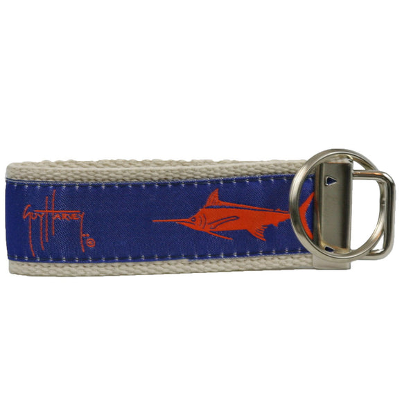 Classic Guy Harvey Royal Blue and Orange Marlin Spirit Key Ring