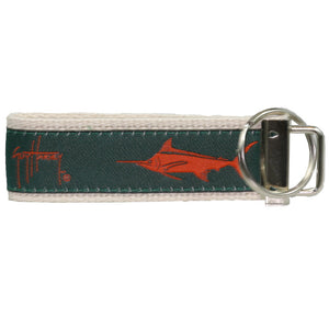 Classic Guy Harvey Green and Orange Marlin Spirit Key Ring