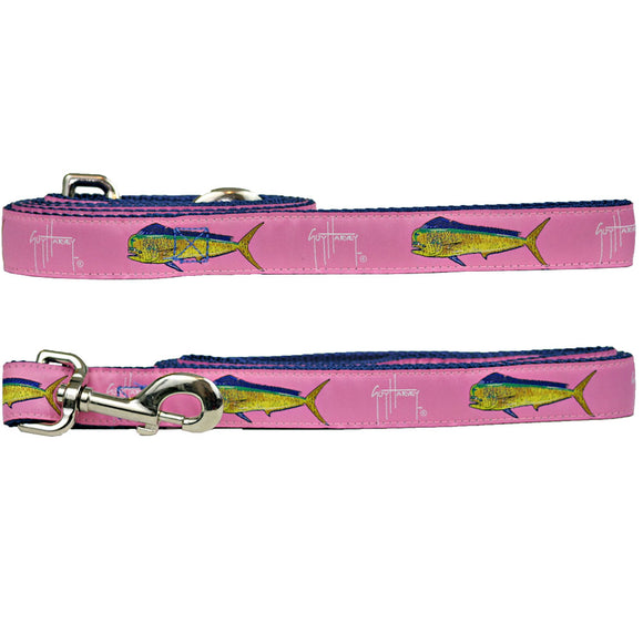 Guy Harvey Pink Dolphin Nylon Dog Leash